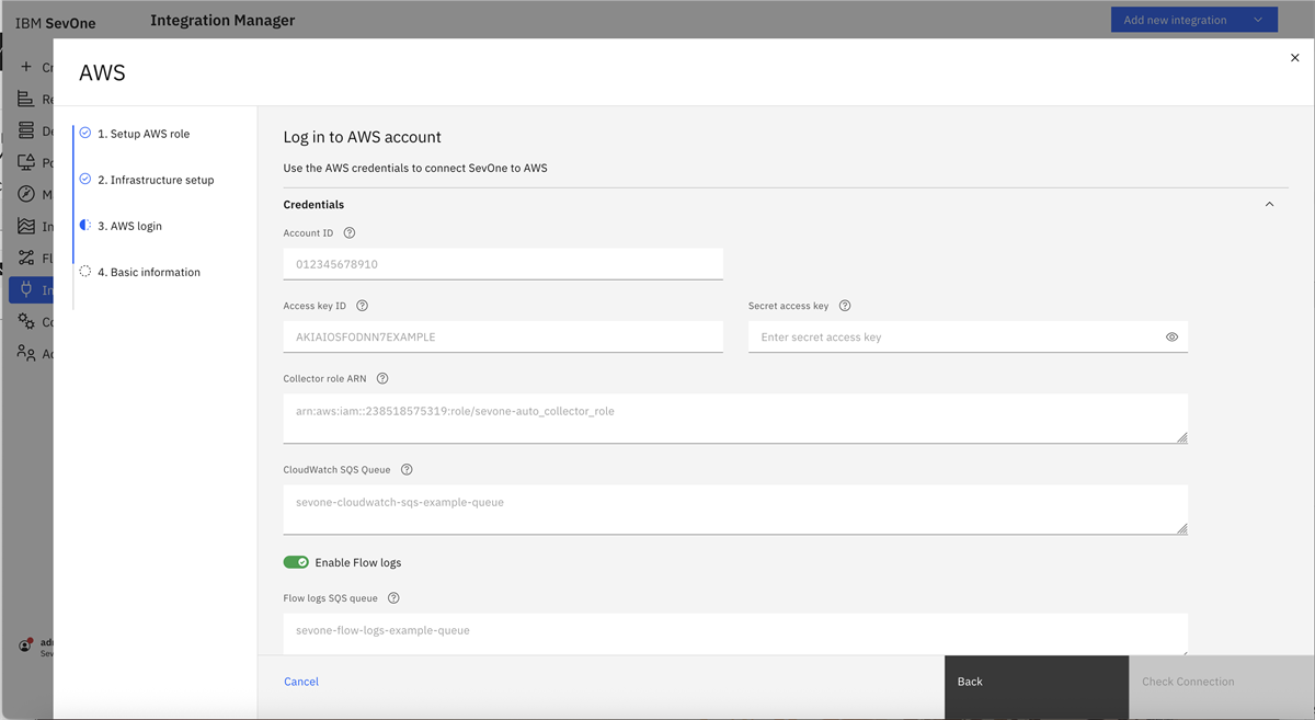 AWS Integration Manager with flow logs